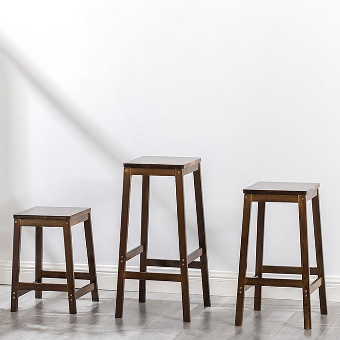 Industrial Square Backless Stool Wooden Footrest Barstool for Living Room Clearhalo 'Bar Furniture' 'Bar Stools' 'bar_stools' 'furn' 'furn_bar_stools' 'Furniture' 'Kitchen & Dining Furniture' 5569934