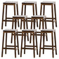 Industrial Square Backless Stool Wooden Footrest Barstool for Living Room Walnut 8 Piece Set Counter Stool (23.5"H) Clearhalo 'Bar Furniture' 'Bar Stools' 'bar_stools' 'furn' 'furn_bar_stools' 'Furniture' 'Kitchen & Dining Furniture' 5569935