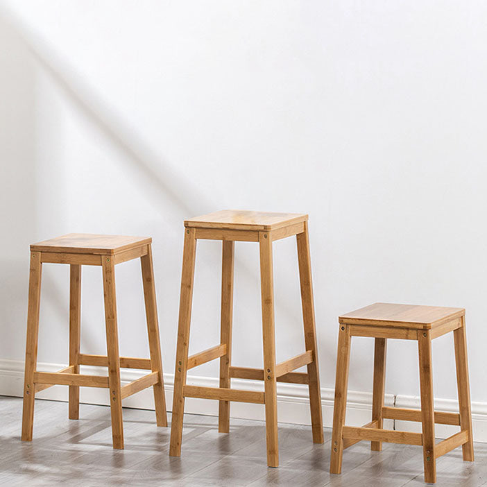 Industrial Square Backless Stool Wooden Footrest Barstool for Living Room Clearhalo 'Bar Furniture' 'Bar Stools' 'bar_stools' 'furn' 'furn_bar_stools' 'Furniture' 'Kitchen & Dining Furniture' 5569937