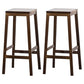 Industrial Square Backless Stool Wooden Footrest Barstool for Living Room Walnut 2 Piece Set Bar Stool(28"H) Clearhalo 'Bar Furniture' 'Bar Stools' 'bar_stools' 'furn' 'furn_bar_stools' 'Furniture' 'Kitchen & Dining Furniture' 5569939