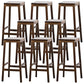 Industrial Square Backless Stool Wooden Footrest Barstool for Living Room Walnut 8 Piece Set Bar Stool(28"H) Clearhalo 'Bar Furniture' 'Bar Stools' 'bar_stools' 'furn' 'furn_bar_stools' 'Furniture' 'Kitchen & Dining Furniture' 5569942