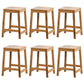 Industrial Square Backless Stool Wooden Footrest Barstool for Living Room Wood 6 Piece Set Short Stool(18"H) Clearhalo 'Bar Furniture' 'Bar Stools' 'bar_stools' 'furn' 'furn_bar_stools' 'Furniture' 'Kitchen & Dining Furniture' 5569946