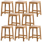 Industrial Square Backless Stool Wooden Footrest Barstool for Living Room Wood 8 Piece Set Short Stool(18"H) Clearhalo 'Bar Furniture' 'Bar Stools' 'bar_stools' 'furn' 'furn_bar_stools' 'Furniture' 'Kitchen & Dining Furniture' 5569947