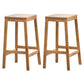 Industrial Square Backless Stool Wooden Footrest Barstool for Living Room Wood 2 Piece Set Counter Stool (23.5"H) Clearhalo 'Bar Furniture' 'Bar Stools' 'bar_stools' 'furn' 'furn_bar_stools' 'Furniture' 'Kitchen & Dining Furniture' 5569949
