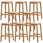 Industrial Square Backless Stool Wooden Footrest Barstool for Living Room Wood 8 Piece Set Counter Stool (23.5"H) Clearhalo 'Bar Furniture' 'Bar Stools' 'bar_stools' 'furn' 'furn_bar_stools' 'Furniture' 'Kitchen & Dining Furniture' 5569952