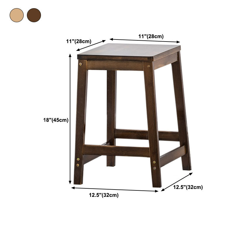 Industrial Square Backless Stool Wooden Footrest Barstool for Living Room Clearhalo 'Bar Furniture' 'Bar Stools' 'bar_stools' 'furn' 'furn_bar_stools' 'Furniture' 'Kitchen & Dining Furniture' 5569958