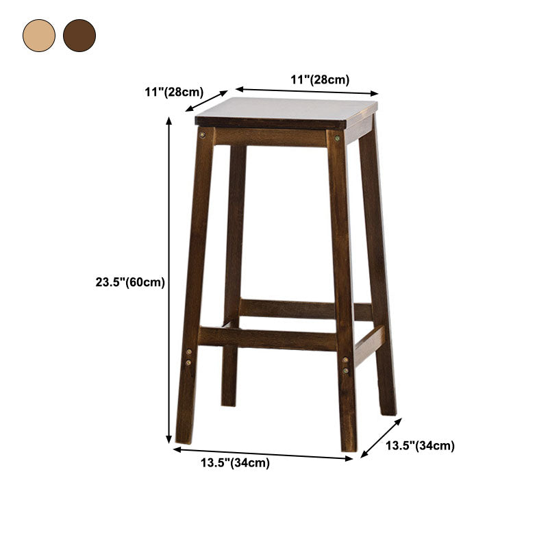 Industrial Square Backless Stool Wooden Footrest Barstool for Living Room Clearhalo 'Bar Furniture' 'Bar Stools' 'bar_stools' 'furn' 'furn_bar_stools' 'Furniture' 'Kitchen & Dining Furniture' 5569959