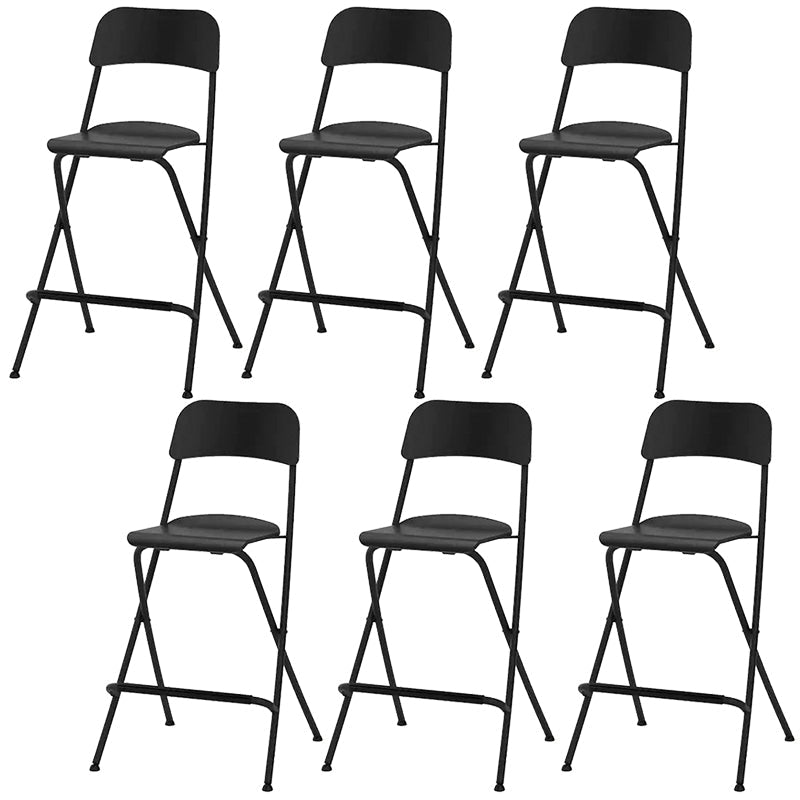 Industrial Folding Wood Stool Backrest Counter Stool for Restaurant Black 6 Piece Set Clearhalo 'Bar Furniture' 'Bar Stools' 'bar_stools' 'furn' 'furn_bar_stools' 'Furniture' 'Kitchen & Dining Furniture' 5569965