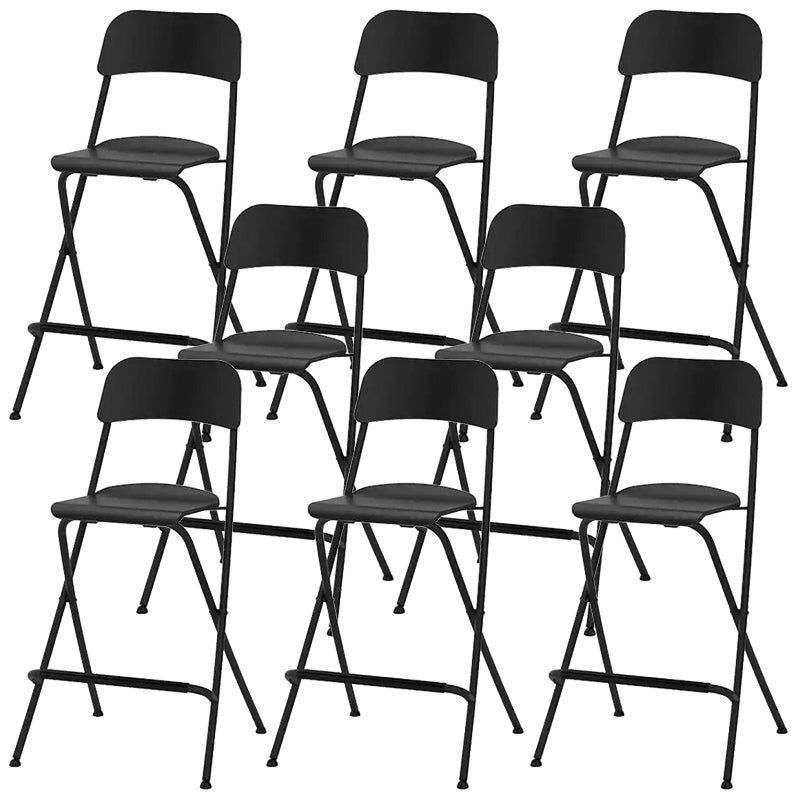 Industrial Folding Wood Stool Backrest Counter Stool for Restaurant Black 8 Piece Set Clearhalo 'Bar Furniture' 'Bar Stools' 'bar_stools' 'furn' 'furn_bar_stools' 'Furniture' 'Kitchen & Dining Furniture' 5569968