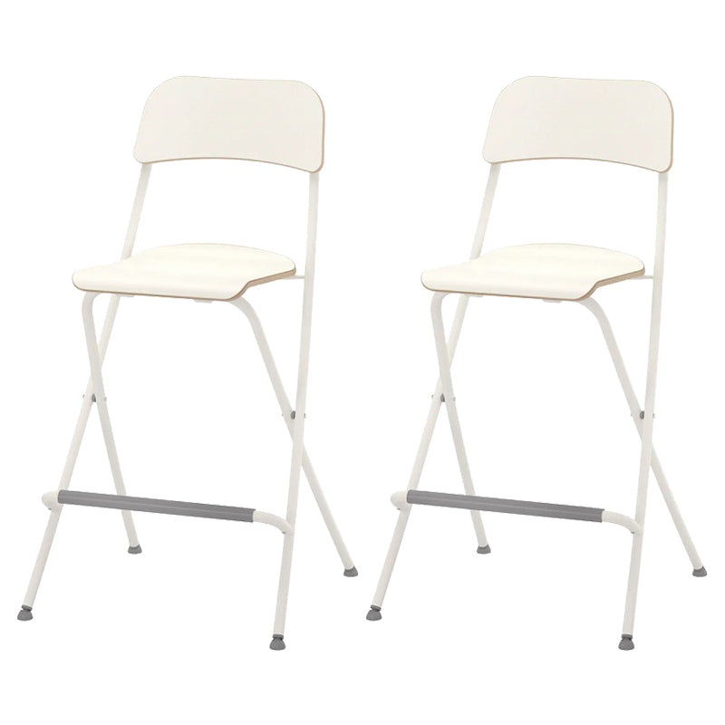 Industrial Folding Wood Stool Backrest Counter Stool for Restaurant White 2 Piece Set Clearhalo 'Bar Furniture' 'Bar Stools' 'bar_stools' 'furn' 'furn_bar_stools' 'Furniture' 'Kitchen & Dining Furniture' 5569969