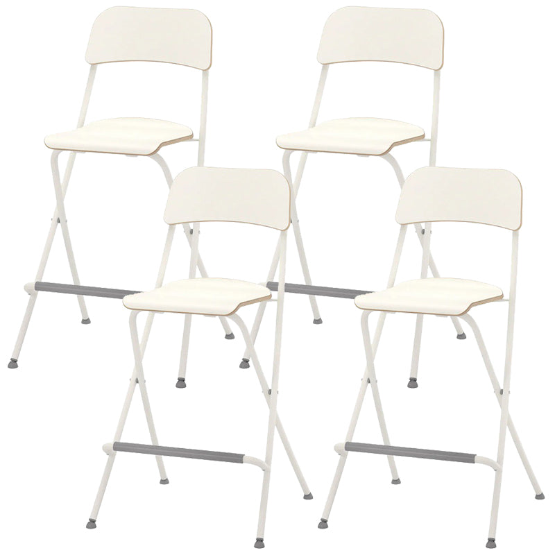Industrial Folding Wood Stool Backrest Counter Stool for Restaurant White 4 Piece Set Clearhalo 'Bar Furniture' 'Bar Stools' 'bar_stools' 'furn' 'furn_bar_stools' 'Furniture' 'Kitchen & Dining Furniture' 5569971