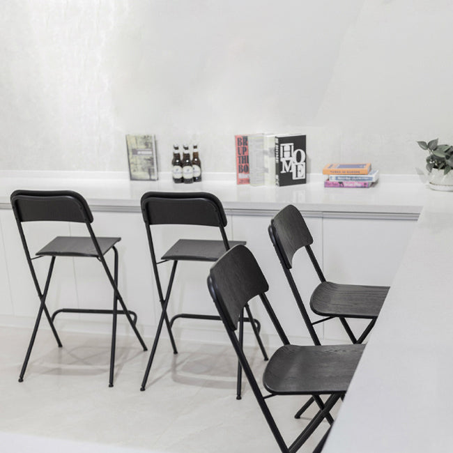 Industrial Folding Wood Stool Backrest Counter Stool for Restaurant Clearhalo 'Bar Furniture' 'Bar Stools' 'bar_stools' 'furn' 'furn_bar_stools' 'Furniture' 'Kitchen & Dining Furniture' 5569972