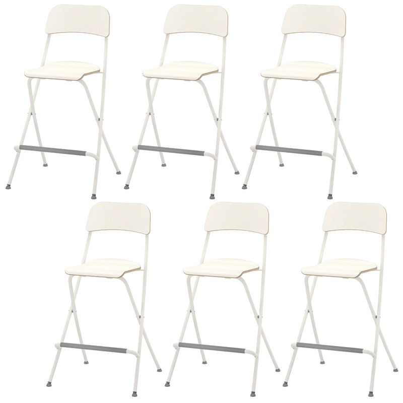 Industrial Folding Wood Stool Backrest Counter Stool for Restaurant White 6 Piece Set Clearhalo 'Bar Furniture' 'Bar Stools' 'bar_stools' 'furn' 'furn_bar_stools' 'Furniture' 'Kitchen & Dining Furniture' 5569974