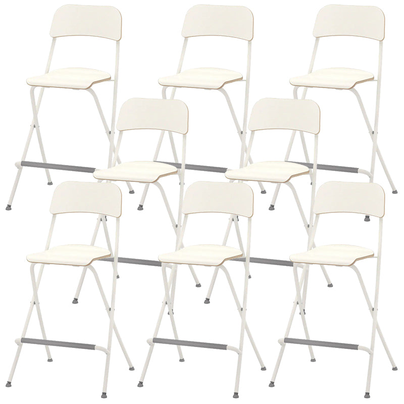 Industrial Folding Wood Stool Backrest Counter Stool for Restaurant White 8 Piece Set Clearhalo 'Bar Furniture' 'Bar Stools' 'bar_stools' 'furn' 'furn_bar_stools' 'Furniture' 'Kitchen & Dining Furniture' 5569975