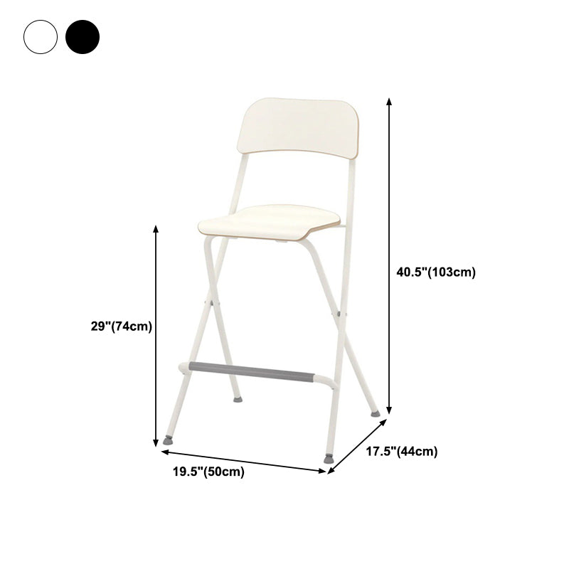 Industrial Folding Wood Stool Backrest Counter Stool for Restaurant Clearhalo 'Bar Furniture' 'Bar Stools' 'bar_stools' 'furn' 'furn_bar_stools' 'Furniture' 'Kitchen & Dining Furniture' 5569980