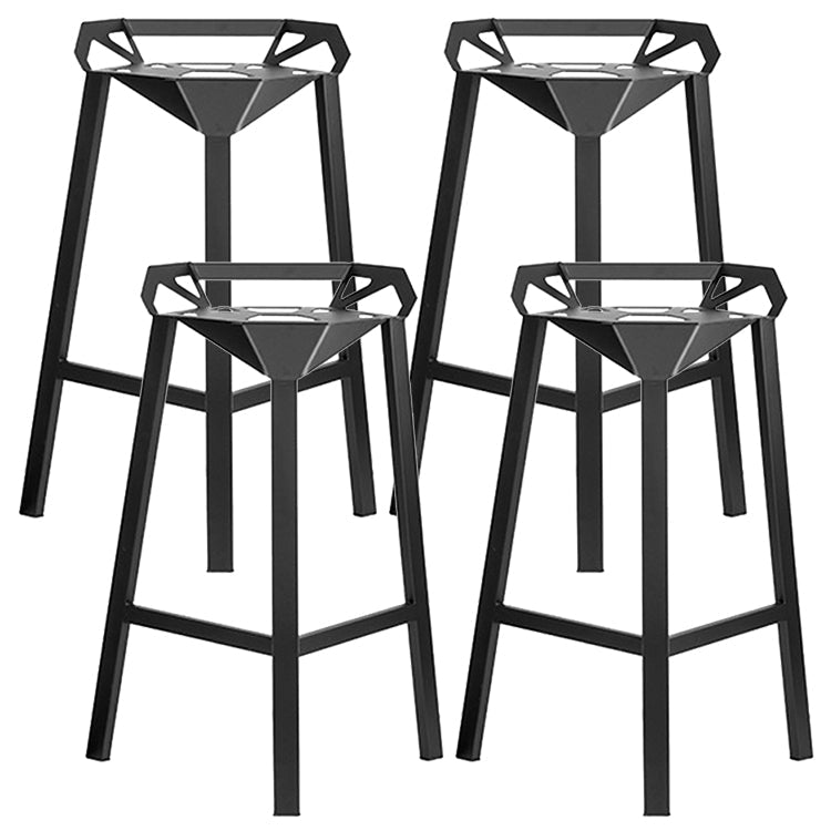 Industrial Low Back Bar Stool Metal Counter Height Stool in Black 4 Piece Set Bar Stool(30"H) Clearhalo 'Bar Furniture' 'Bar Stools' 'bar_stools' 'furn' 'furn_bar_stools' 'Furniture' 'Kitchen & Dining Furniture' 5569988