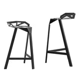 Industrial Low Back Bar Stool Metal Counter Height Stool in Black Clearhalo 'Bar Furniture' 'Bar Stools' 'bar_stools' 'furn' 'furn_bar_stools' 'Furniture' 'Kitchen & Dining Furniture' 5569997