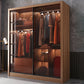 Mirrored Finish Cabinet with Glass Door Modern Brown Wardrobe for Home Clearhalo 'Armoires & Wardrobes' 'armoires_wardrobes' 'Bedroom Furniture' 'furn' 'furn_armoires_wardrobes' 'Furniture' 5570058