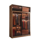 Mirrored Finish Cabinet with Glass Door Modern Brown Wardrobe for Home 47"L x 23"W x 83"H Armories & Top Cabinet Clearhalo 'Armoires & Wardrobes' 'armoires_wardrobes' 'Bedroom Furniture' 'furn' 'furn_armoires_wardrobes' 'Furniture' 5570060