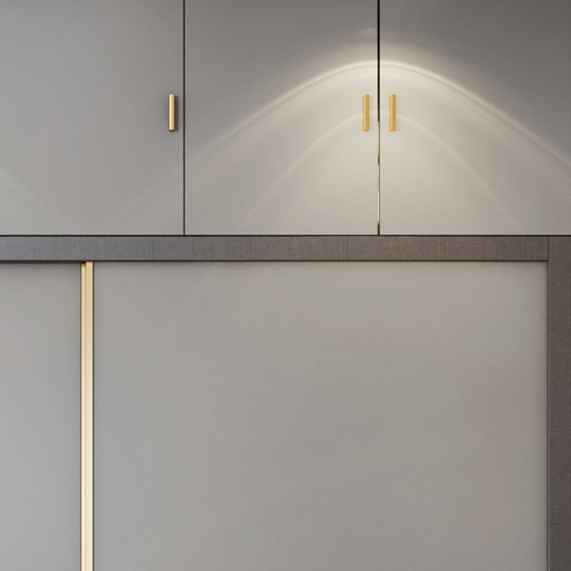 Grey Engineered Holzgarderobe Kabinett zeitgenössischer Kleiderschrankschrank