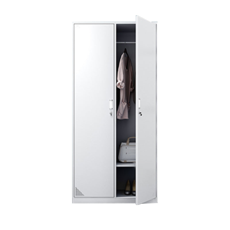 Steel White Storage Cabinet with Hinged Door Modern Cabinet for Bathroom