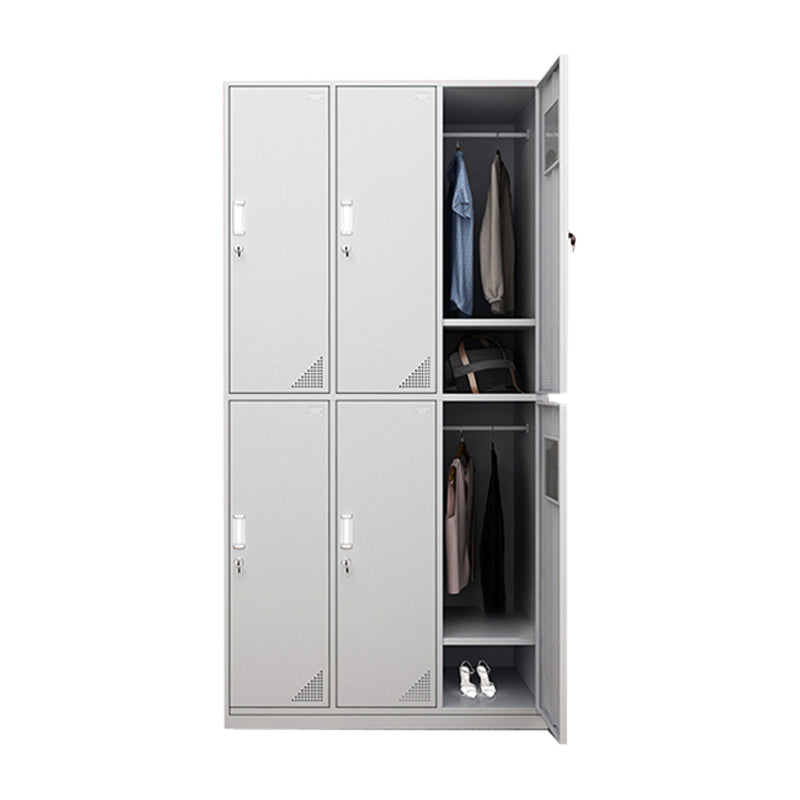 Steel White Storage Cabinet with Hinged Door Modern Cabinet for Bathroom