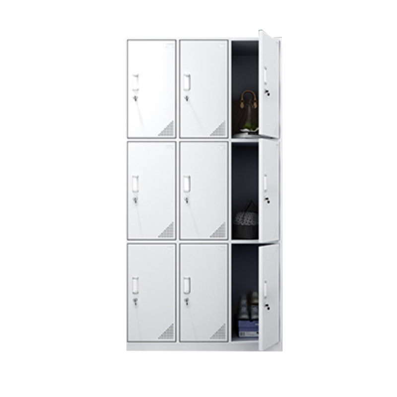 Steel White Storage Cabinet with Hinged Door Modern Cabinet for Bathroom