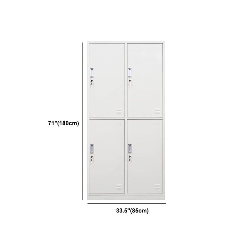 Steel White Storage Cabinet with Hinged Door Modern Cabinet for Bathroom