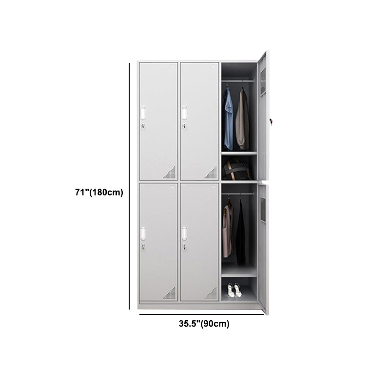Steel White Storage Cabinet with Hinged Door Modern Cabinet for Bathroom