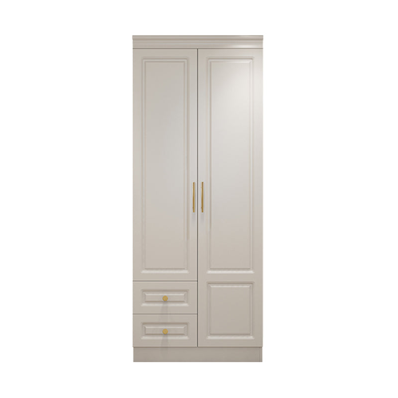Hinged White Wardrobe Armoire Engineered Wood Wardrobe Closet 31"L x 20"W x 77"H Armoires & Wardrobes Clearhalo 'Armoires & Wardrobes' 'armoires_wardrobes' 'Bedroom Furniture' 'furn' 'furn_armoires_wardrobes' 'Furniture' 5570128