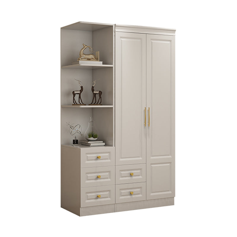 Hinged White Wardrobe Armoire Engineered Wood Wardrobe Closet 31"L x 20"W x 77"H Armoires & Sideboard Clearhalo 'Armoires & Wardrobes' 'armoires_wardrobes' 'Bedroom Furniture' 'furn' 'furn_armoires_wardrobes' 'Furniture' 5570130
