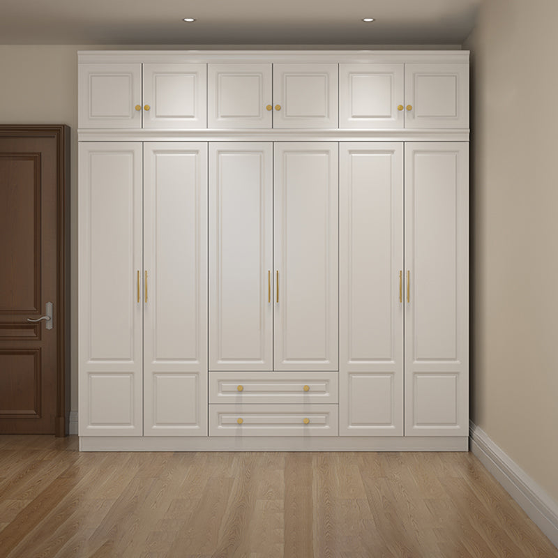 Hinged White Wardrobe Armoire Engineered Wood Wardrobe Closet Clearhalo 'Armoires & Wardrobes' 'armoires_wardrobes' 'Bedroom Furniture' 'furn' 'furn_armoires_wardrobes' 'Furniture' 5570133