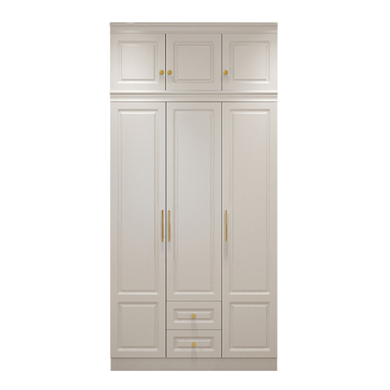 Hinged White Wardrobe Armoire Engineered Wood Wardrobe Closet 47"L x 20"W x 77"H Armories & Top Cabinet Clearhalo 'Armoires & Wardrobes' 'armoires_wardrobes' 'Bedroom Furniture' 'furn' 'furn_armoires_wardrobes' 'Furniture' 5570138