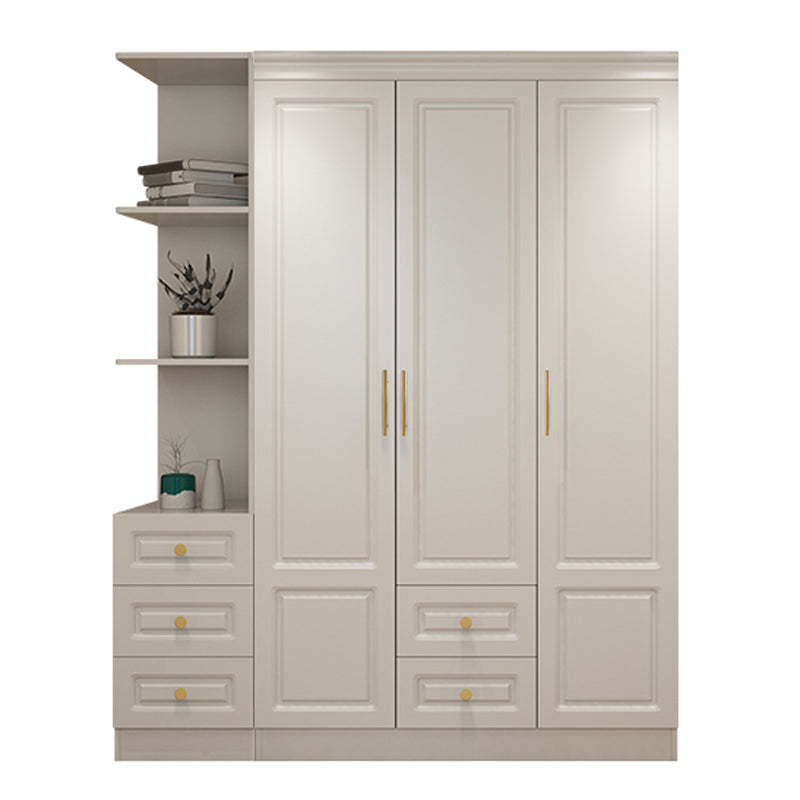 Hinged White Wardrobe Armoire Engineered Wood Wardrobe Closet 47"L x 20"W x 77"H Armoires & Sideboard Clearhalo 'Armoires & Wardrobes' 'armoires_wardrobes' 'Bedroom Furniture' 'furn' 'furn_armoires_wardrobes' 'Furniture' 5570140