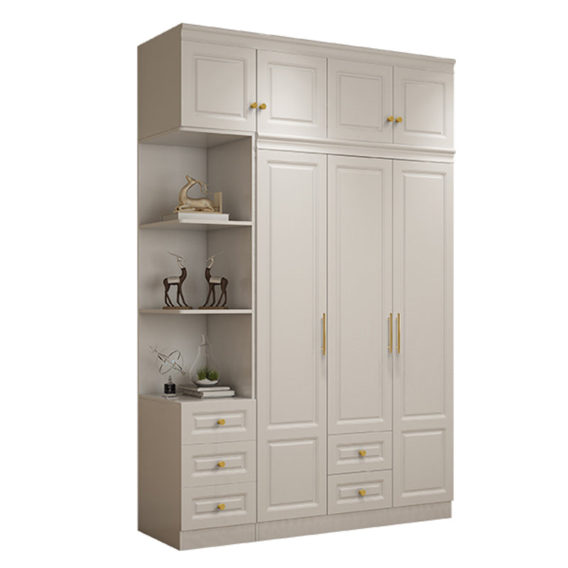 Hinged White Wardrobe Armoire Engineered Wood Wardrobe Closet 47"L x 20"W x 77"H Armoires& Sideboard& Top Cabinet Clearhalo 'Armoires & Wardrobes' 'armoires_wardrobes' 'Bedroom Furniture' 'furn' 'furn_armoires_wardrobes' 'Furniture' 5570144