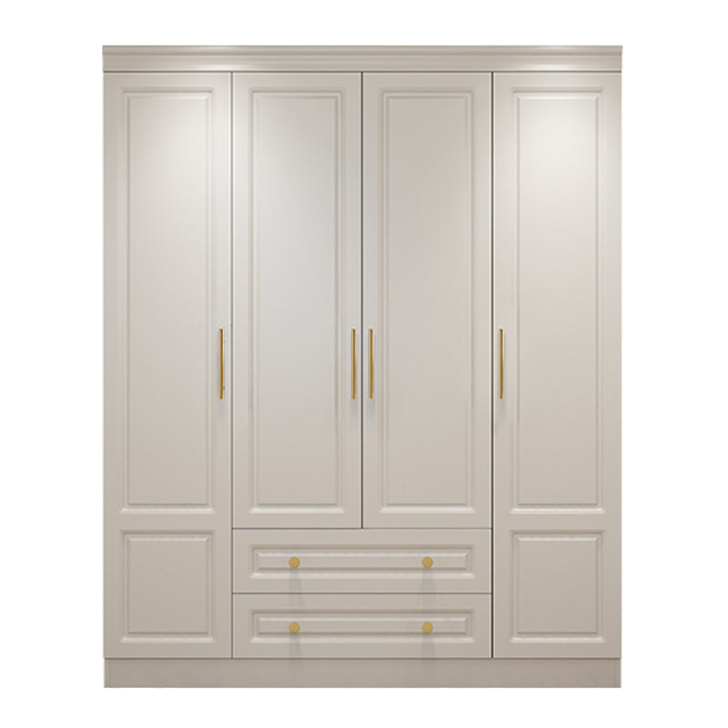 Hinged White Wardrobe Armoire Engineered Wood Wardrobe Closet 63"L x 20"W x 77"H Armoires & Wardrobes Clearhalo 'Armoires & Wardrobes' 'armoires_wardrobes' 'Bedroom Furniture' 'furn' 'furn_armoires_wardrobes' 'Furniture' 5570145