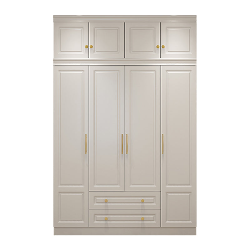 Hinged White Wardrobe Armoire Engineered Wood Wardrobe Closet 63"L x 20"W x 77"H Armories & Top Cabinet Clearhalo 'Armoires & Wardrobes' 'armoires_wardrobes' 'Bedroom Furniture' 'furn' 'furn_armoires_wardrobes' 'Furniture' 5570147
