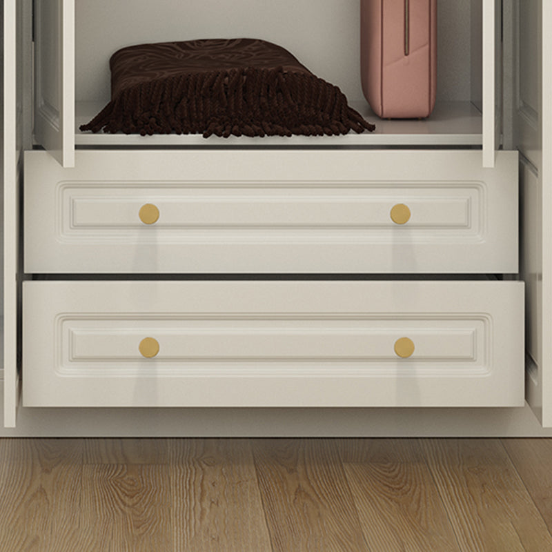 Hinged White Wardrobe Armoire Engineered Wood Wardrobe Closet Clearhalo 'Armoires & Wardrobes' 'armoires_wardrobes' 'Bedroom Furniture' 'furn' 'furn_armoires_wardrobes' 'Furniture' 5570148