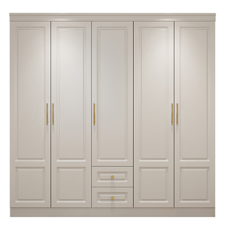 Hinged White Wardrobe Armoire Engineered Wood Wardrobe Closet 79"L x 20"W x 77"H Armoires & Wardrobes Clearhalo 'Armoires & Wardrobes' 'armoires_wardrobes' 'Bedroom Furniture' 'furn' 'furn_armoires_wardrobes' 'Furniture' 5570151