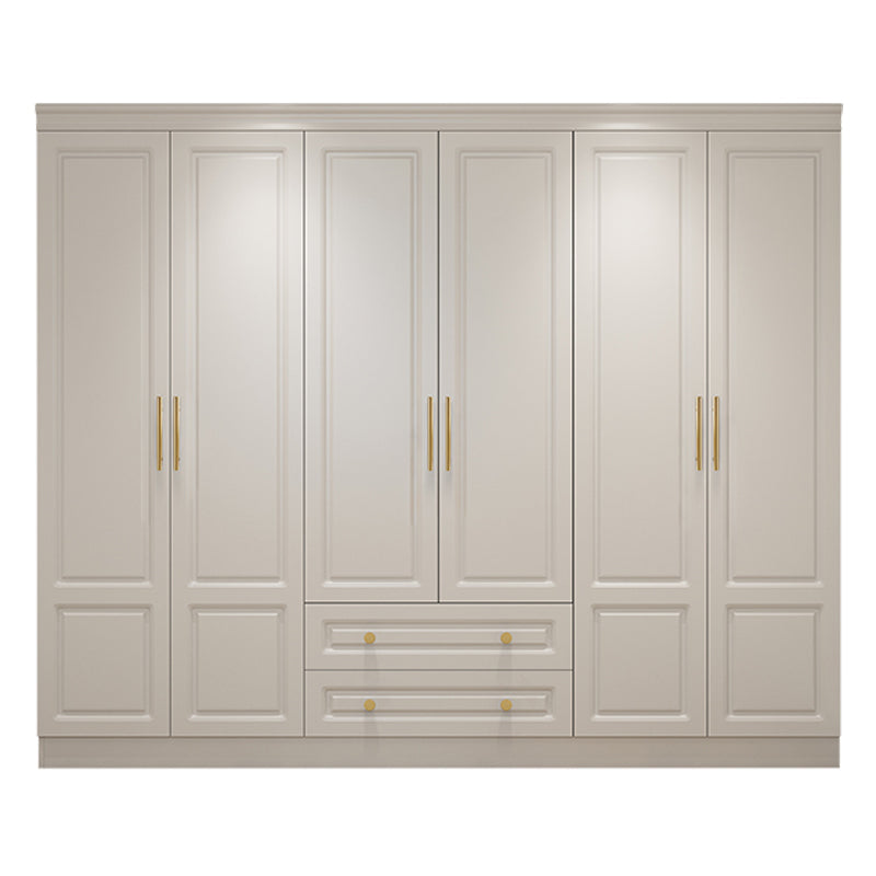 Hinged White Wardrobe Armoire Engineered Wood Wardrobe Closet 94"L x 20"W x 77"H Armoires & Wardrobes Clearhalo 'Armoires & Wardrobes' 'armoires_wardrobes' 'Bedroom Furniture' 'furn' 'furn_armoires_wardrobes' 'Furniture' 5570153
