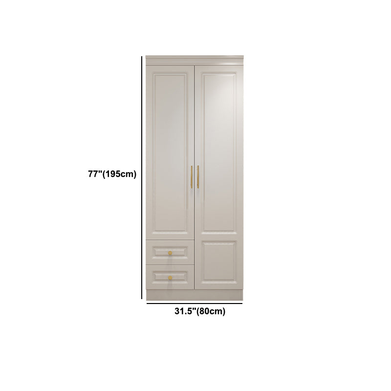 Hinged White Wardrobe Armoire Engineered Wood Wardrobe Closet Clearhalo 'Armoires & Wardrobes' 'armoires_wardrobes' 'Bedroom Furniture' 'furn' 'furn_armoires_wardrobes' 'Furniture' 5570156