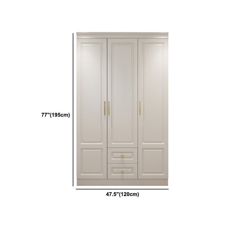 Hinged White Wardrobe Armoire Engineered Wood Wardrobe Closet Clearhalo 'Armoires & Wardrobes' 'armoires_wardrobes' 'Bedroom Furniture' 'furn' 'furn_armoires_wardrobes' 'Furniture' 5570157