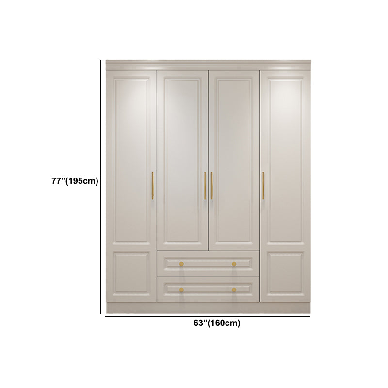 Hinged White Wardrobe Armoire Engineered Wood Wardrobe Closet Clearhalo 'Armoires & Wardrobes' 'armoires_wardrobes' 'Bedroom Furniture' 'furn' 'furn_armoires_wardrobes' 'Furniture' 5570158