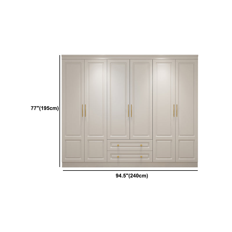 Hinged White Wardrobe Armoire Engineered Wood Wardrobe Closet Clearhalo 'Armoires & Wardrobes' 'armoires_wardrobes' 'Bedroom Furniture' 'furn' 'furn_armoires_wardrobes' 'Furniture' 5570160