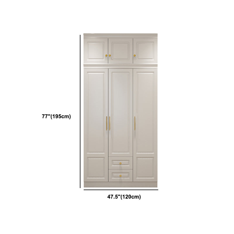 Hinged White Wardrobe Armoire Engineered Wood Wardrobe Closet Clearhalo 'Armoires & Wardrobes' 'armoires_wardrobes' 'Bedroom Furniture' 'furn' 'furn_armoires_wardrobes' 'Furniture' 5570161