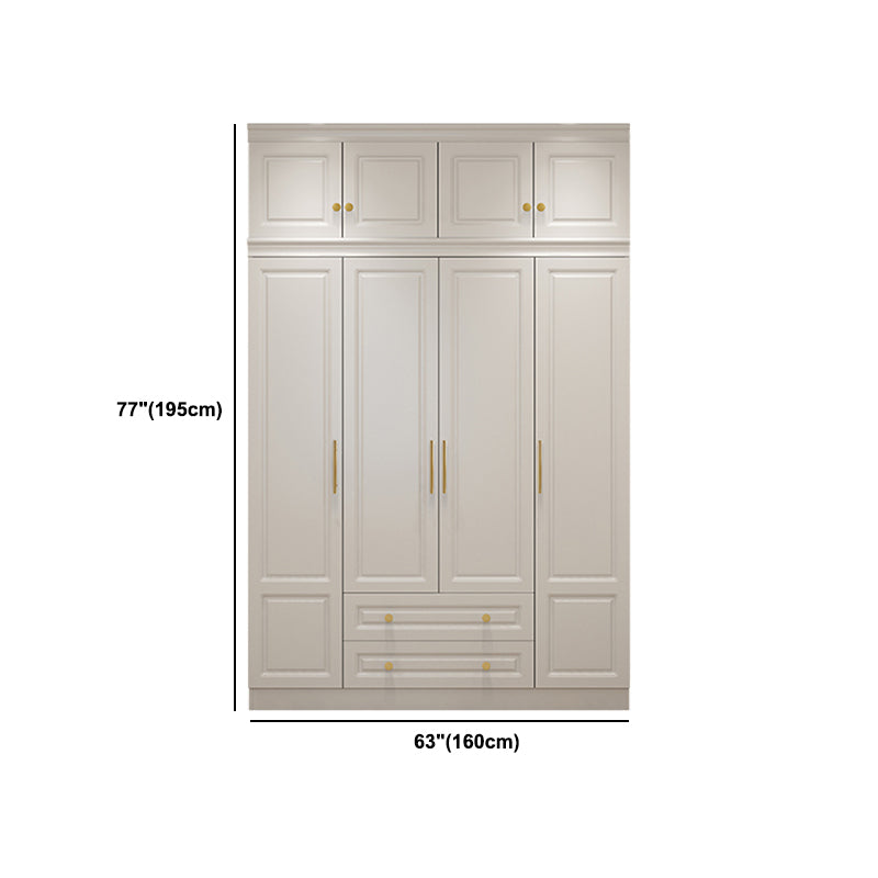 Hinged White Wardrobe Armoire Engineered Wood Wardrobe Closet Clearhalo 'Armoires & Wardrobes' 'armoires_wardrobes' 'Bedroom Furniture' 'furn' 'furn_armoires_wardrobes' 'Furniture' 5570162