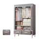 Modern Bedroom Wardrobe Armoire Steel Frame Wardrobe with Drawers 30"L x 18"W x 67"H Light Gray Clearhalo 'Armoires & Wardrobes' 'armoires_wardrobes' 'Bedroom Furniture' 'furn' 'furn_armoires_wardrobes' 'Furniture' 5570239