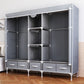 Modern Bedroom Wardrobe Armoire Steel Frame Wardrobe with Drawers Clearhalo 'Armoires & Wardrobes' 'armoires_wardrobes' 'Bedroom Furniture' 'furn' 'furn_armoires_wardrobes' 'Furniture' 5570240
