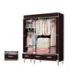 Modern Bedroom Wardrobe Armoire Steel Frame Wardrobe with Drawers 44"L x 18"W x 67"H Dark Coffee Clearhalo 'Armoires & Wardrobes' 'armoires_wardrobes' 'Bedroom Furniture' 'furn' 'furn_armoires_wardrobes' 'Furniture' 5570248