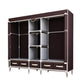 Modern Bedroom Wardrobe Armoire Steel Frame Wardrobe with Drawers 73"L x 18"W x 67"H Dark Coffee Clearhalo 'Armoires & Wardrobes' 'armoires_wardrobes' 'Bedroom Furniture' 'furn' 'furn_armoires_wardrobes' 'Furniture' 5570267
